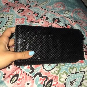 Black sequin clutch